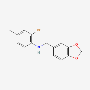 molecular formula C15H14BrNO2 B5789339 N-(1,3-BENZODIOXOL-5-YLMETHYL)-N-(2-BROMO-4-METHYLPHENYL)AMINE 