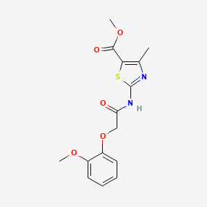 molecular formula C15H16N2O5S B5789522 Methyl 2-[2-(2-methoxyphenoxy)acetamido]-4-methyl-1,3-thiazole-5-carboxylate 