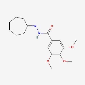 molecular formula C17H24N2O4 B5789532 N'-cycloheptylidene-3,4,5-trimethoxybenzohydrazide 