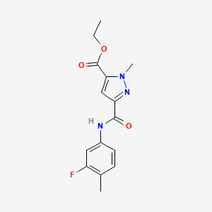 molecular formula C15H16FN3O3 B5789569 ethyl 3-[(3-fluoro-4-methylanilino)carbonyl]-1-methyl-1H-pyrazole-5-carboxylate 