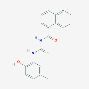 molecular formula C19H16N2O2S B5789649 N-[(2-hydroxy-5-methylphenyl)carbamothioyl]naphthalene-1-carboxamide 