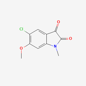 molecular formula C10H8ClNO3 B578966 5-Chloro-6-methoxy-1-methyl-1H-indole-2,3-dione CAS No. 16979-73-0