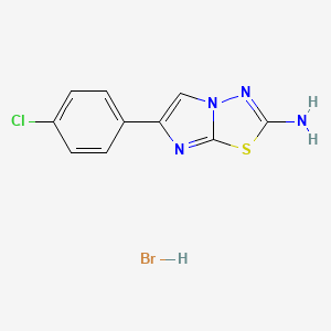molecular formula C10H8BrClN4S B578967 6-(4-Chlorophenyl)imidazo[2,1-b][1,3,4]thiadiazol-2-amine hydrobromide CAS No. 16163-53-4