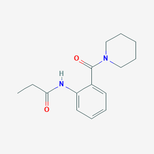 molecular formula C15H20N2O2 B5789896 N-[2-(piperidine-1-carbonyl)phenyl]propanamide 