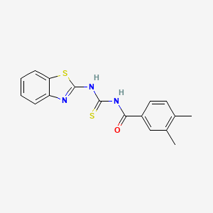 molecular formula C17H15N3OS2 B5789917 N-(1,3-benzothiazol-2-ylcarbamothioyl)-3,4-dimethylbenzamide 
