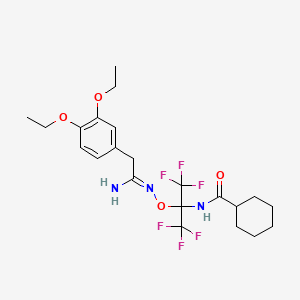 molecular formula C22H29F6N3O4 B5790070 N-[2-({[(1Z)-1-AMINO-2-(3,4-DIETHOXYPHENYL)ETHYLIDENE]AMINO}OXY)-1,1,1,3,3,3-HEXAFLUORO-2-PROPANYL]CYCLOHEXANECARBOXAMIDE 