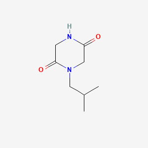 molecular formula C8H14N2O2 B579011 1-(2-Methylpropyl)piperazine-2,5-dione CAS No. 16350-84-8