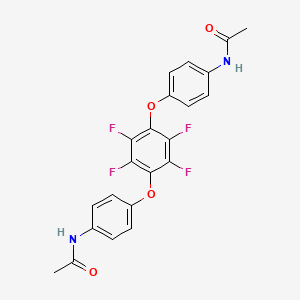 molecular formula C22H16F4N2O4 B5790235 N-(4-{4-[4-(acetylamino)phenoxy]-2,3,5,6-tetrafluorophenoxy}phenyl)acetamide 