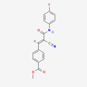 molecular formula C18H13FN2O3 B5790649 methyl 4-[(E)-2-cyano-3-(4-fluoroanilino)-3-oxoprop-1-enyl]benzoate 