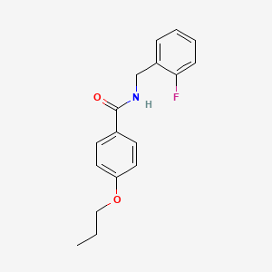 molecular formula C17H18FNO2 B5790694 N-[(2-fluorophenyl)methyl]-4-propoxybenzamide 