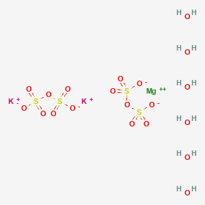molecular formula H12K2MgO20S4 B579072 Magnesium;dipotassium;sulfonato sulfate;hexahydrate CAS No. 15491-86-8