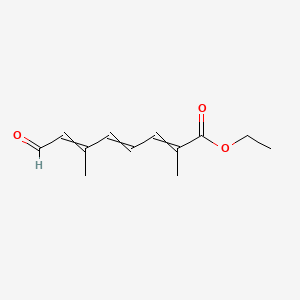 molecular formula C12H16O3 B579078 Ethyl 2,6-dimethyl-8-oxoocta-2,4,6-trienoate CAS No. 1001-20-3