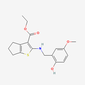molecular formula C18H21NO4S B5790821 ETHYL 2-{[(2-HYDROXY-5-METHOXYPHENYL)METHYL]AMINO}-4H,5H,6H-CYCLOPENTA[B]THIOPHENE-3-CARBOXYLATE 