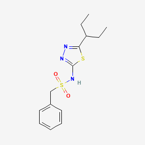 molecular formula C14H19N3O2S2 B5790934 N-[5-(pentan-3-yl)-1,3,4-thiadiazol-2-yl]-1-phenylmethanesulfonamide 
