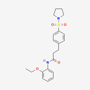 molecular formula C21H26N2O4S B5790970 N-(2-ETHOXYPHENYL)-3-[4-(PYRROLIDINE-1-SULFONYL)PHENYL]PROPANAMIDE 