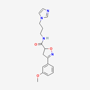 molecular formula C17H20N4O3 B5790991 N-[3-(1H-imidazol-1-yl)propyl]-3-(3-methoxyphenyl)-4,5-dihydro-1,2-oxazole-5-carboxamide 