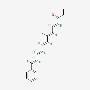 molecular formula C20H22O B579113 (4E,6E,8E,10E,12E)-7-methyl-13-phenyltrideca-4,6,8,10,12-pentaen-3-one CAS No. 16964-44-6
