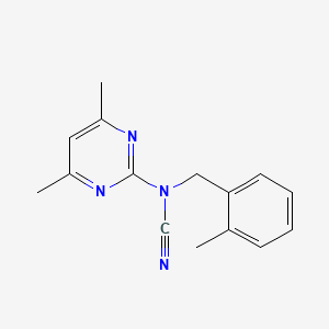 molecular formula C15H16N4 B5791138 N-CYANO-4,6-DIMETHYL-N-[(2-METHYLPHENYL)METHYL]PYRIMIDIN-2-AMINE 