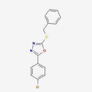 molecular formula C15H11BrN2OS B5791283 2-(Benzylsulfanyl)-5-(4-bromophenyl)-1,3,4-oxadiazole 