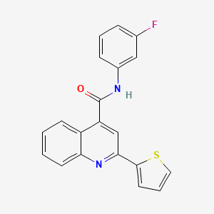molecular formula C20H13FN2OS B5791381 N-(3-fluorophenyl)-2-(thiophen-2-yl)quinoline-4-carboxamide 