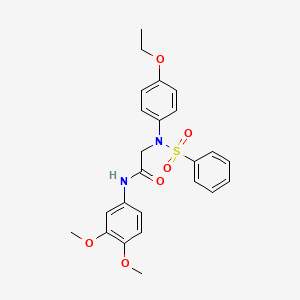 molecular formula C24H26N2O6S B5791743 N-(3,4-DIMETHOXYPHENYL)-2-[N-(4-ETHOXYPHENYL)BENZENESULFONAMIDO]ACETAMIDE 