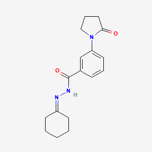 molecular formula C17H21N3O2 B5791757 N-(cyclohexylideneamino)-3-(2-oxopyrrolidin-1-yl)benzamide 