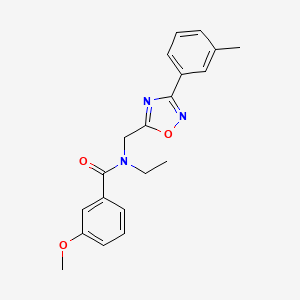 molecular formula C20H21N3O3 B5791796 N-ethyl-3-methoxy-N-[[3-(3-methylphenyl)-1,2,4-oxadiazol-5-yl]methyl]benzamide 