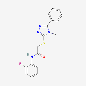 molecular formula C17H15FN4OS B5791928 N-(2-fluorophenyl)-2-[(4-methyl-5-phenyl-4H-1,2,4-triazol-3-yl)sulfanyl]acetamide 