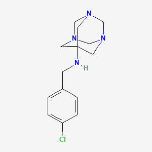molecular formula C14H19ClN4 B5792035 N-[(4-chlorophenyl)methyl]-1,3,5-triazatricyclo[3.3.1.13,7]decan-7-amine 
