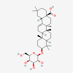 molecular formula C36H58O8 B579206 (4aS,6aR,6aS,6bR,8aR,10S,12aR,14bS)-2,2,6a,6b,9,9,12a-heptamethyl-10-[(2R,3R,4S,5R,6R)-3,4,5-trihydroxy-6-(hydroxymethyl)oxan-2-yl]oxy-1,3,4,5,6,6a,7,8,8a,10,11,12,13,14b-tetradecahydropicene-4a-carboxylic acid CAS No. 15596-19-7