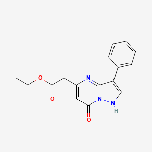 molecular formula C16H15N3O3 B5792184 ETHYL 2-{7-OXO-3-PHENYL-4H-PYRAZOLO[1,5-A]PYRIMIDIN-5-YL}ACETATE 