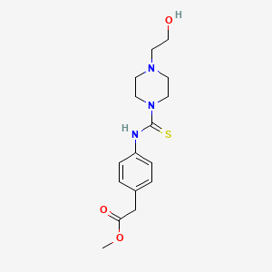 molecular formula C16H23N3O3S B5792315 Methyl [4-({[4-(2-hydroxyethyl)piperazin-1-yl]carbonothioyl}amino)phenyl]acetate 