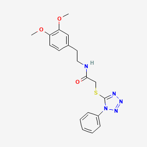 molecular formula C19H21N5O3S B5792377 N-[2-(3,4-dimethoxyphenyl)ethyl]-2-[(1-phenyl-1H-1,2,3,4-tetrazol-5-yl)sulfanyl]acetamide 