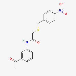 molecular formula C17H16N2O4S B5792533 N-(3-acetylphenyl)-2-[(4-nitrophenyl)methylsulfanyl]acetamide 