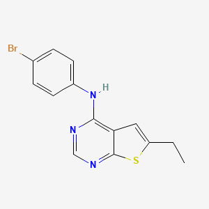 molecular formula C14H12BrN3S B5792597 N-(4-bromophenyl)-6-ethylthieno[2,3-d]pyrimidin-4-amine CAS No. 81136-43-8