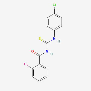 molecular formula C14H10ClFN2OS B5792644 N-[(4-chlorophenyl)carbamothioyl]-2-fluorobenzamide 