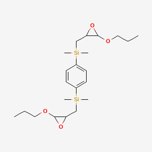 molecular formula C22H38O4Si2 B579266 [4-[Dimethyl-[(3-propoxyoxiran-2-yl)methyl]silyl]phenyl]-dimethyl-[(3-propoxyoxiran-2-yl)methyl]silane CAS No. 18715-54-3