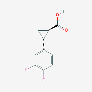 molecular formula C10H8F2O2 B057930 (1R,2R)-2-(3,4-Difluorophenyl)cyclopropanecarboxylic acid CAS No. 220352-36-3