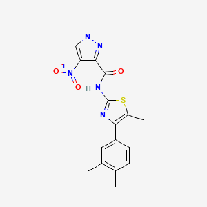 molecular formula C17H17N5O3S B5793115 N-[4-(3,4-dimethylphenyl)-5-methyl-1,3-thiazol-2-yl]-1-methyl-4-nitro-1H-pyrazole-3-carboxamide 
