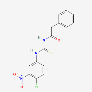 molecular formula C15H12ClN3O3S B5793136 N-[(4-chloro-3-nitrophenyl)carbamothioyl]-2-phenylacetamide 