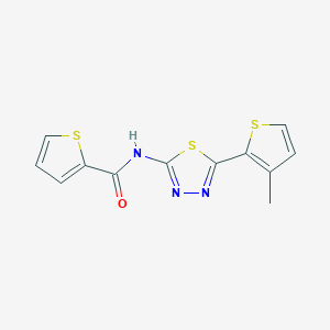 molecular formula C12H9N3OS3 B5793227 N-[5-(3-methylthiophen-2-yl)-1,3,4-thiadiazol-2-yl]thiophene-2-carboxamide 