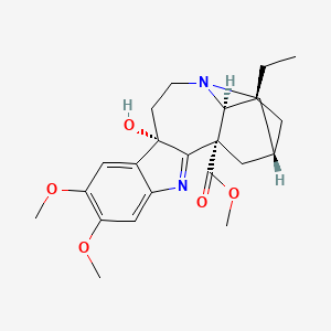 molecular formula C23H30N2O5 B579325 methyl (1S,10S,15R,17S,18S)-17-ethyl-10-hydroxy-6,7-dimethoxy-3,13-diazapentacyclo[13.3.1.02,10.04,9.013,18]nonadeca-2,4,6,8-tetraene-1-carboxylate CAS No. 16671-17-3