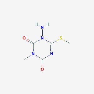 molecular formula C5H8N4O2S B057936 1-amino-3-methyl-6-(methylthio)-1,3,5-triazine-2,4(1H,3H)-dione CAS No. 52840-82-1