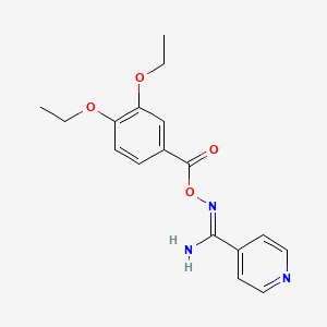 molecular formula C17H19N3O4 B5793653 N'-[(3,4-diethoxybenzoyl)oxy]-4-pyridinecarboximidamide 