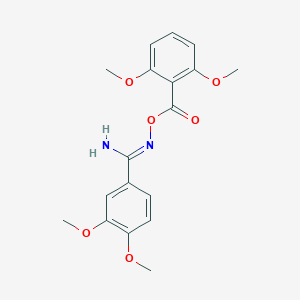 molecular formula C18H20N2O6 B5793675 N'-[(2,6-dimethoxybenzoyl)oxy]-3,4-dimethoxybenzenecarboximidamide 