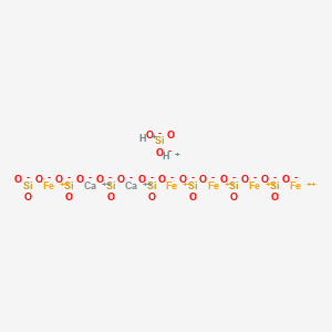 molecular formula Ca2Fe5H2O24Si8 B579374 Ferroactinolite CAS No. 15669-07-5