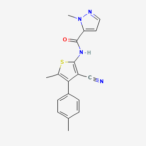 molecular formula C18H16N4OS B5793759 N-[3-cyano-5-methyl-4-(4-methylphenyl)thiophen-2-yl]-1-methyl-1H-pyrazole-5-carboxamide 