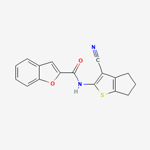 molecular formula C17H12N2O2S B5793791 N-(3-cyano-5,6-dihydro-4H-cyclopenta[b]thiophen-2-yl)benzofuran-2-carboxamide 