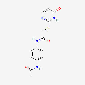molecular formula C14H14N4O3S B5793953 N-[4-(acetylamino)phenyl]-2-[(4-hydroxypyrimidin-2-yl)sulfanyl]acetamide 