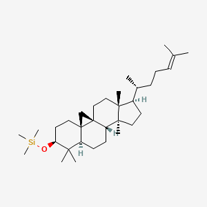 molecular formula C33H58OSi B579397 trimethyl-[[(1S,3R,6S,8R,11S,12S,15R,16R)-7,7,12,16-tetramethyl-15-[(2R)-6-methylhept-5-en-2-yl]-6-pentacyclo[9.7.0.01,3.03,8.012,16]octadecanyl]oxy]silane CAS No. 17608-55-8